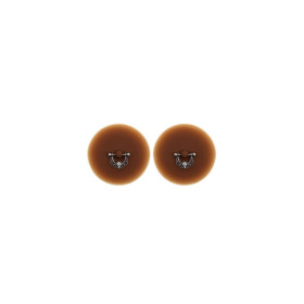 Paire de cache-tétons piercing barre demi-anneau faux diamant peau foncée 